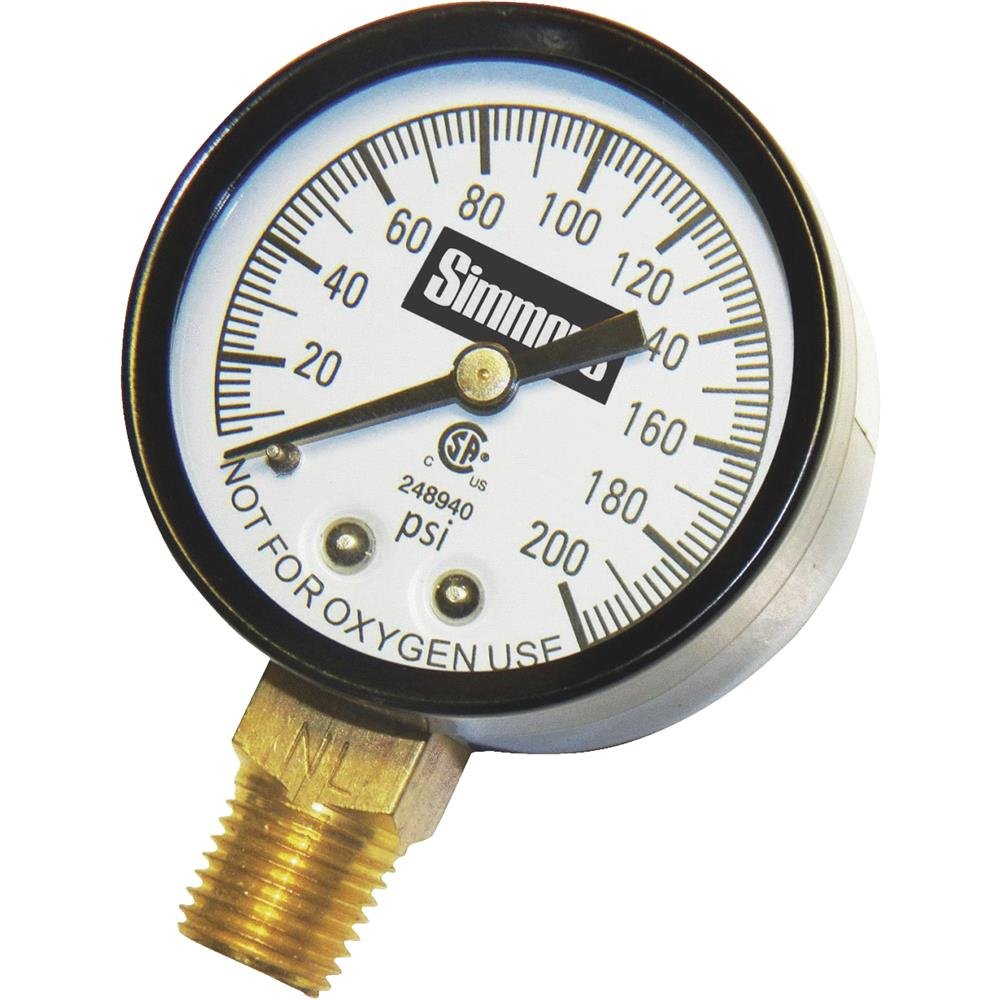 Amazon.com: SIMMONS 1309 0-200 1/4 Pressure Gauge : Industrial